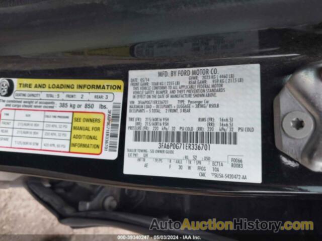 FORD FUSION S, 3FA6P0G71ER336701