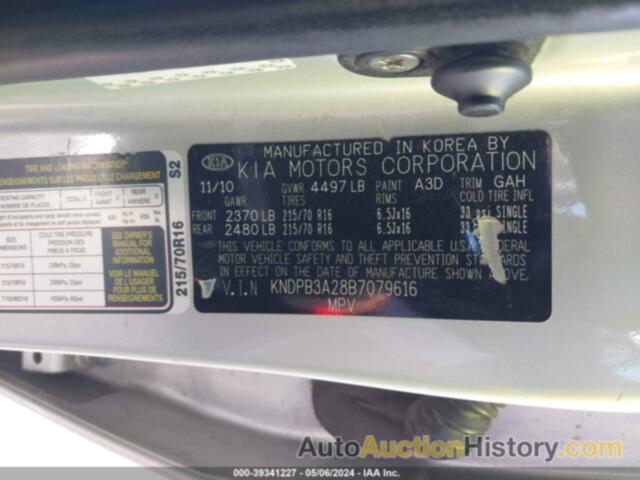 KIA SPORTAGE LX, KNDPB3A28B7079616