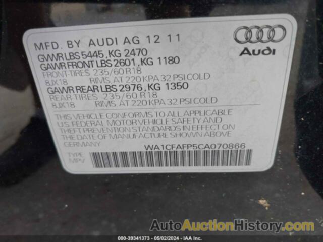 AUDI Q5 2.0T PREMIUM, WA1CFAFP5CA070866