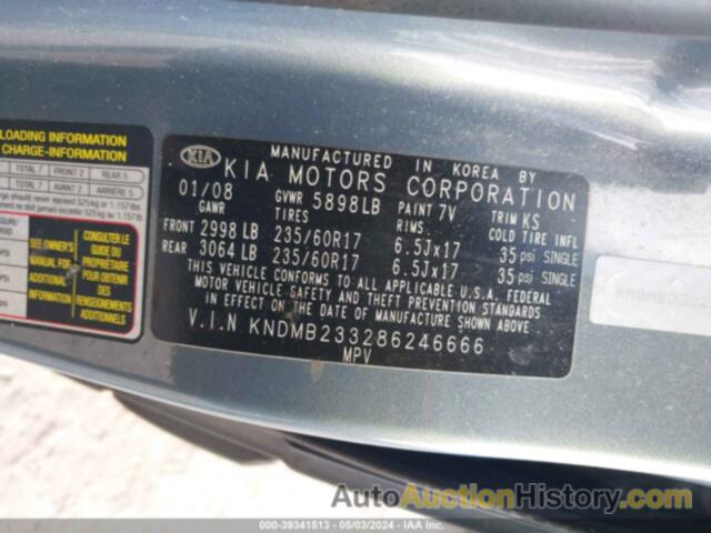 KIA SEDONA EX, KNDMB233286246666