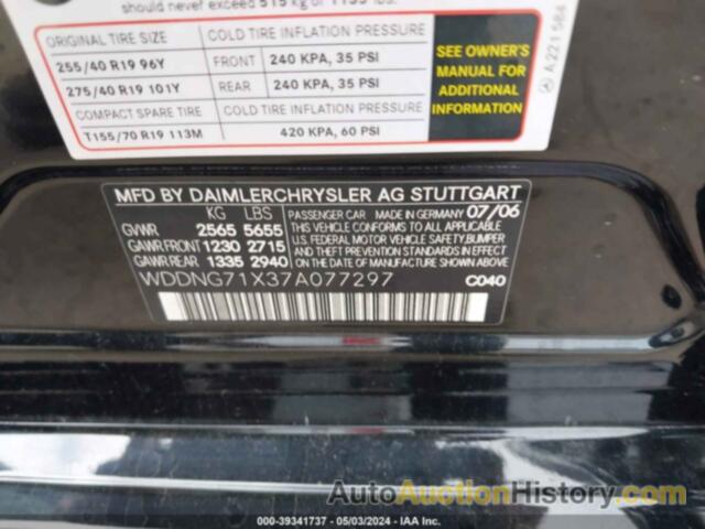 MERCEDES-BENZ S 550, WDDNG71X37A077297