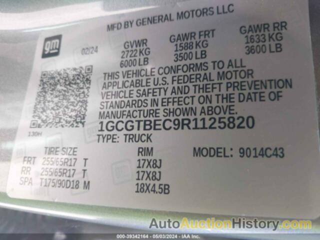 CHEVROLET COLORADO 4WD WT, 1GCGTBEC9R1125820
