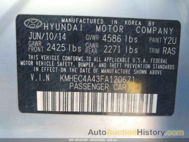 HYUNDAI SONATA HYBRID LIMITED, KMHEC4A43FA120671