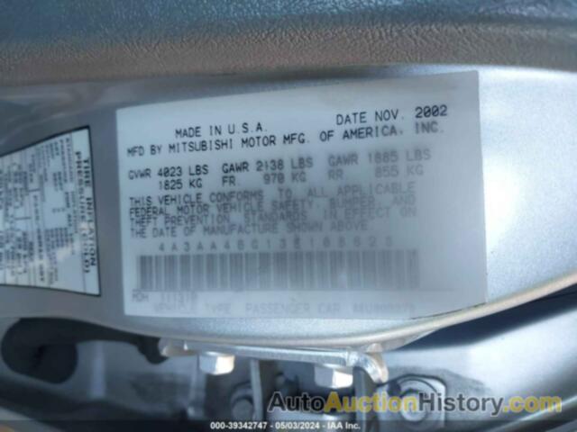 MITSUBISHI GALANT ES/LS, 4A3AA46G13E108628