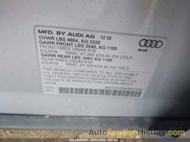 AUDI Q3 2.0T PREMIUM, WA1JCCFS4HR012482