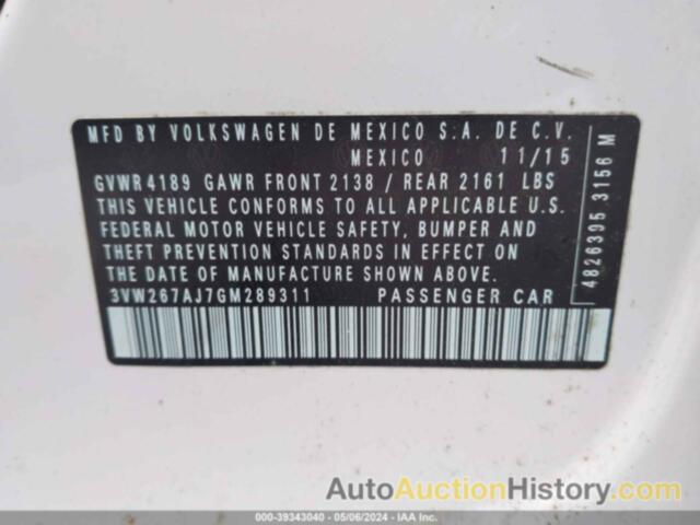 VOLKSWAGEN JETTA 1.4T S, 3VW267AJ7GM289311