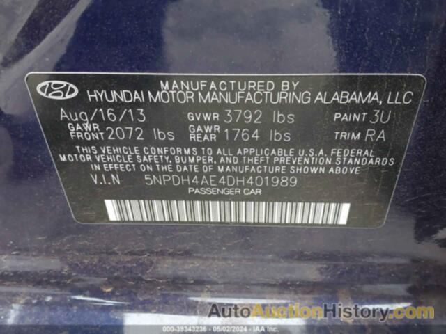 HYUNDAI ELANTRA GLS, 5NPDH4AE4DH401989