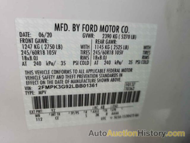 FORD EDGE SE, 2FMPK3G92LBB01361