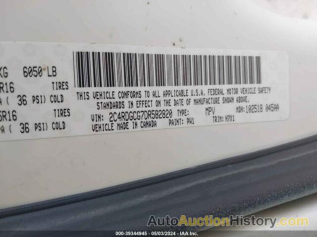 DODGE GRAND CARAVAN SXT, 2C4RDGCG7DR582820