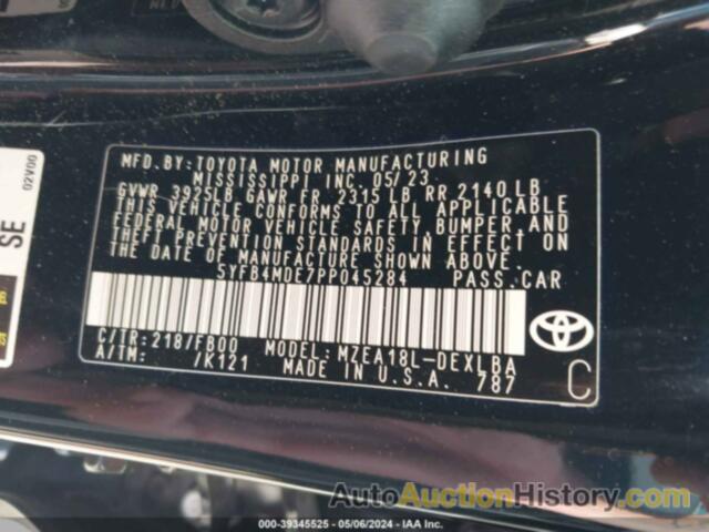 TOYOTA COROLLA LE, 5YFB4MDE7PP045284