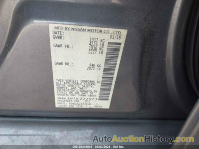 NISSAN ALTIMA 2.5 S, 1N4AL3AP7JC222923