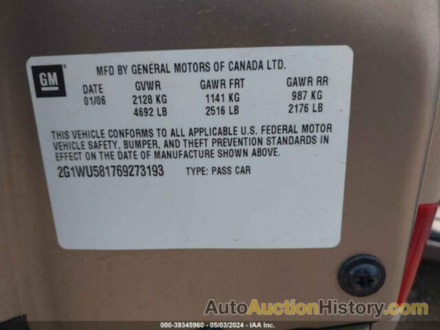 CHEVROLET IMPALA LTZ, 2G1WU581769273193