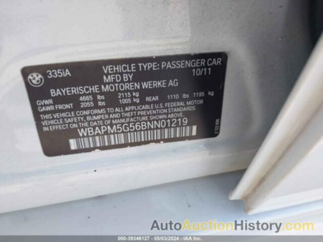 BMW 335I I, WBAPM5G56BNN01219