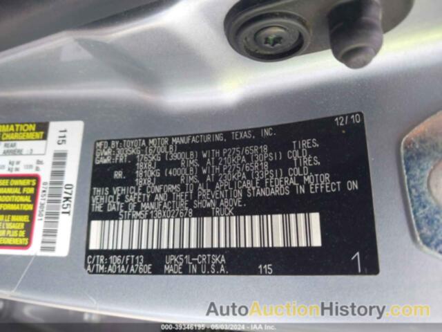 TOYOTA TUNDRA GRADE 4.6L V8, 5TFRM5F13BX027678