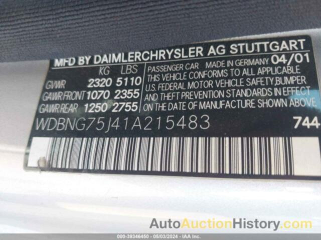 MERCEDES-BENZ S 500, WDBNG75J41A215483