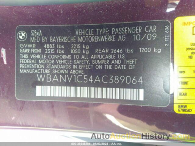 BMW 528I XDRIVE, WBANV1C54AC389064