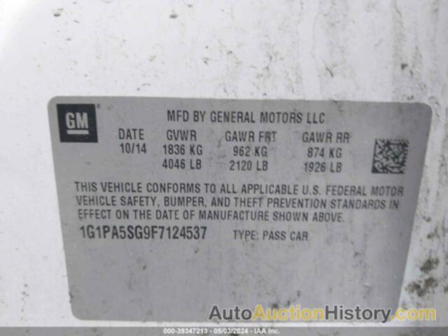 CHEVROLET CRUZE LS, 1G1PA5SG9F7124537