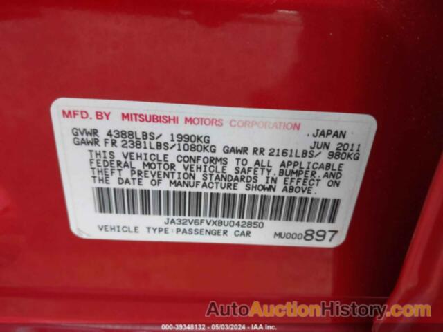 MITSUBISHI LANCER RALLIART, JA32V6FVXBU042850