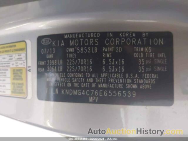 KIA SEDONA LX, KNDMG4C76E6556539