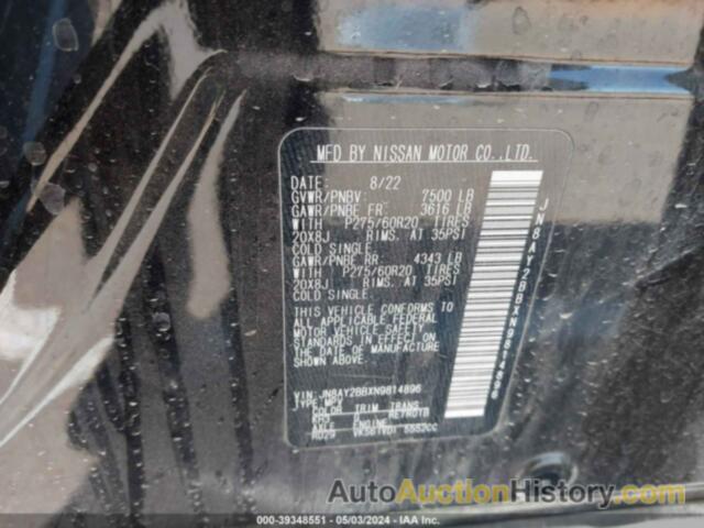 NISSAN ARMADA SL 4WD, JN8AY2BBXN9814896