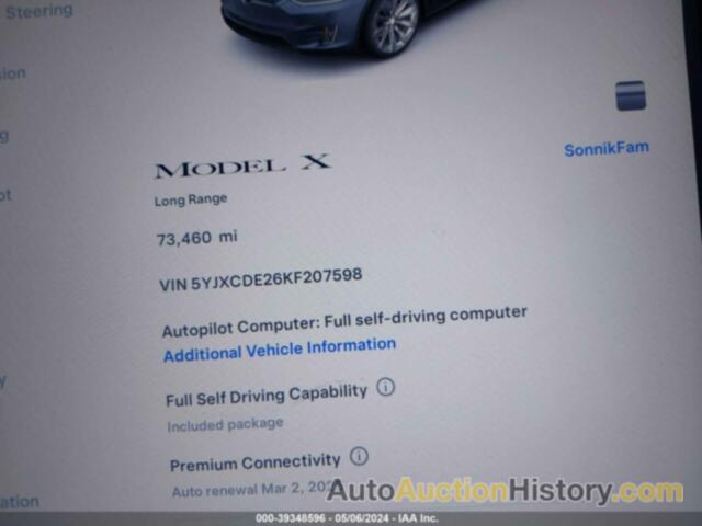 TESLA MODEL X, 5YJXCDE26KF207598