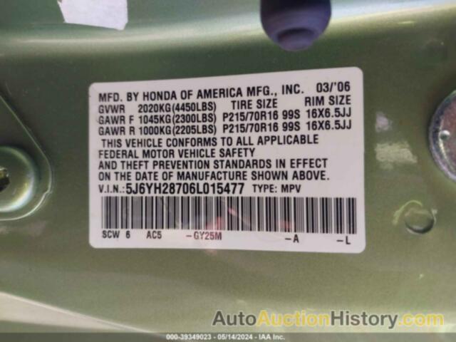 HONDA ELEMENT EX-P, 5J6YH28706L015477