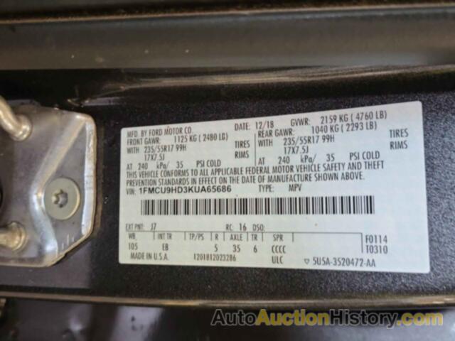 FORD ESCAPE SEL, 1FMCU9HD3KUA65686