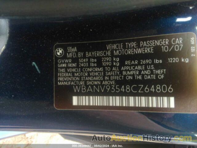 BMW 535XI, WBANV93548CZ64806