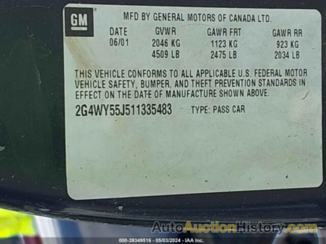 BUICK CENTURY LIMITED, 2G4WY55J511335483