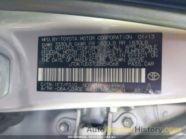 TOYOTA YARIS L/LE/SE, JTDKTUD37DD559068