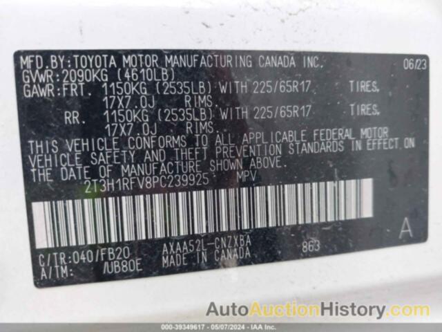 TOYOTA RAV4 LE, 2T3H1RFV8PC239925