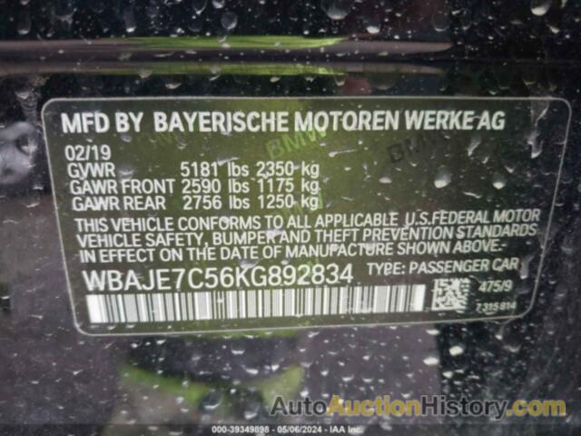 BMW 540I XI, WBAJE7C56KG892834