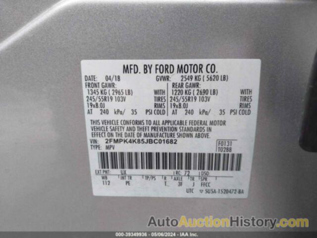 FORD EDGE TITANIUM, 2FMPK4K85JBC01682