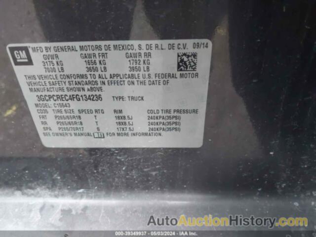 CHEVROLET SILVERADO 1500 1LT, 3GCPCREC4FG134236