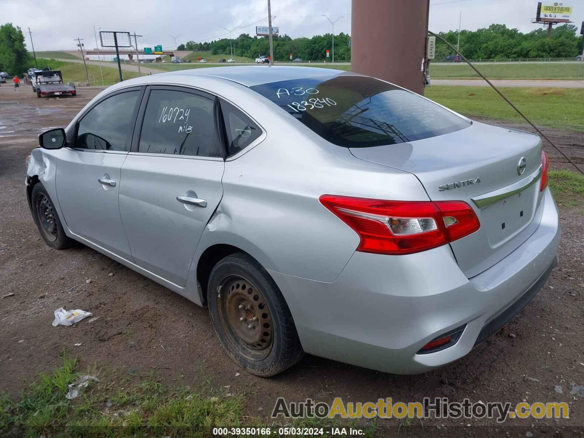 NISSAN SENTRA S, 3N1AB7AP6KY228261