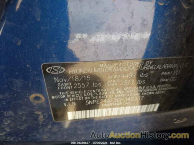 HYUNDAI SONATA SE, 5NPE24AF3GH349337