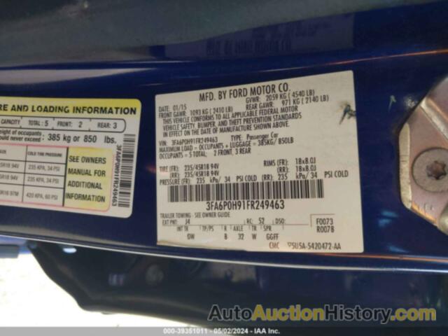 FORD FUSION SE, 3FA6P0H91FR249463