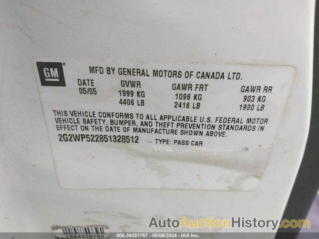 PONTIAC GRAND PRIX, 2G2WP522851328512