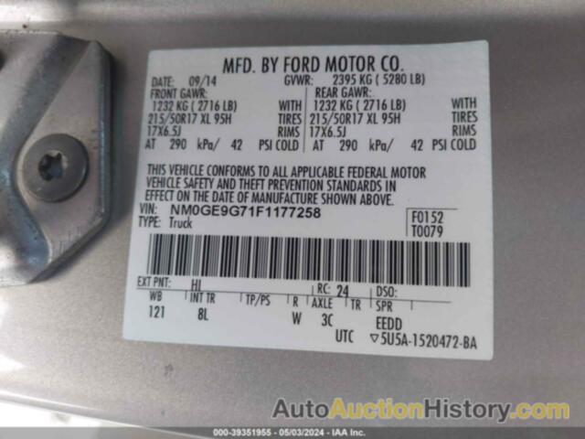 FORD TRANSIT CONNECT TITANIUM, NM0GE9G71F1177258