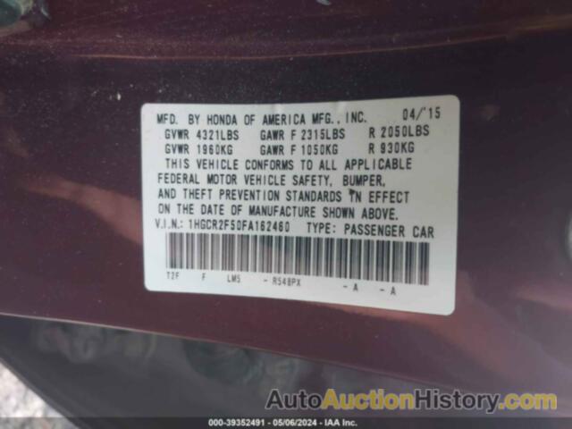 HONDA ACCORD SPORT, 1HGCR2F50FA162460