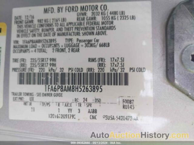 FORD MUSTANG V6, 1FA6P8AM8H5263895