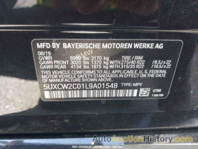 BMW X7 XDRIVE40I, 5UXCW2C01L9A01548