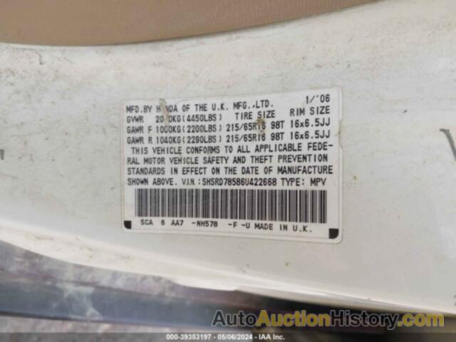 HONDA CR-V LX, SHSRD78586U422668