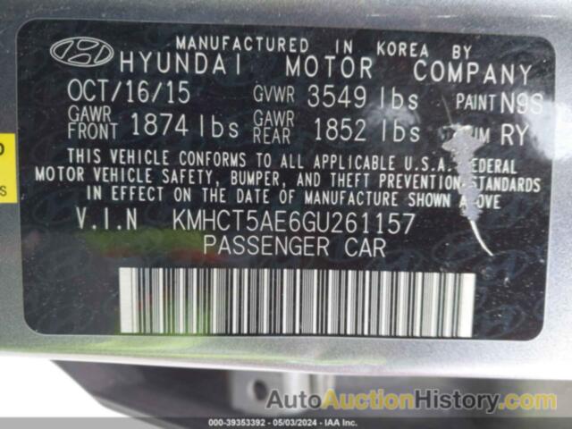 HYUNDAI ACCENT SE, KMHCT5AE6GU261157