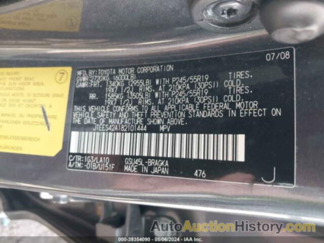 TOYOTA HIGHLANDER LIMITED, JTEES42A182101444