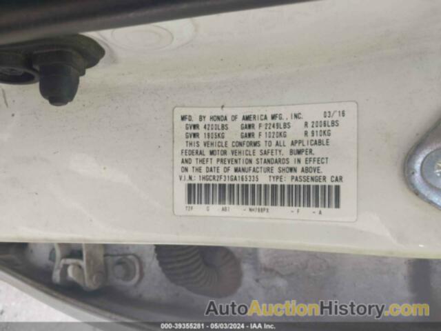 HONDA ACCORD LX, 1HGCR2F31GA165335