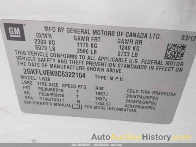 GMC TERRAIN SLT-1, 2GKFLVEK8C6322104