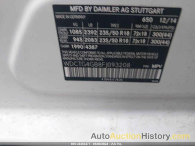 MERCEDES-BENZ GLA 250 250 4MATIC, WDCTG4GB8FJ093208