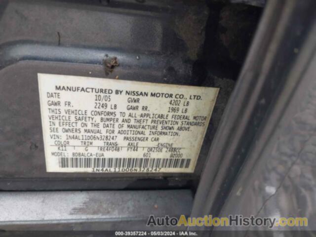 NISSAN ALTIMA 2.5 S, 1N4AL11D06N328247