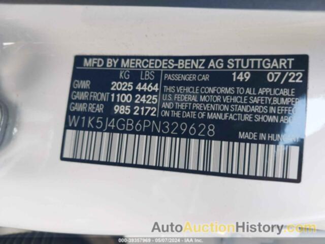 MERCEDES-BENZ CLA 250 COUPE 250, W1K5J4GB6PN329628